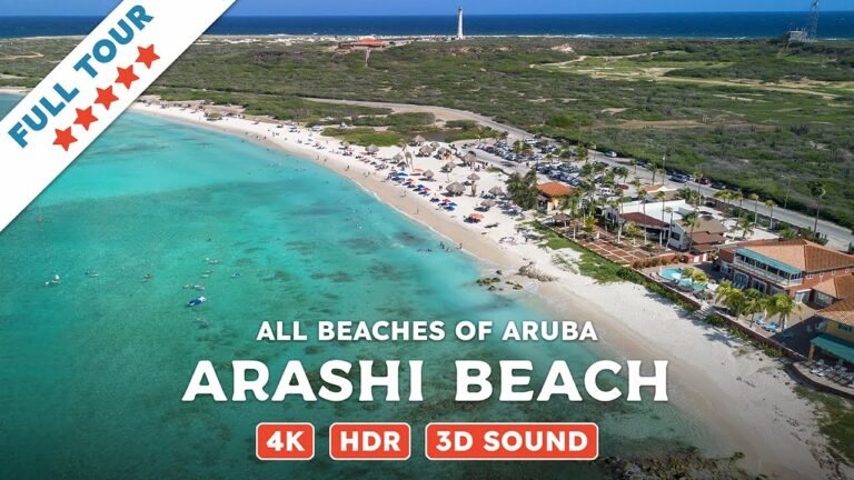 Arashi Beach, Aruba — Beach Walking Videos of ALL Beaches of Aruba (4K, HDR, 3D Sound)