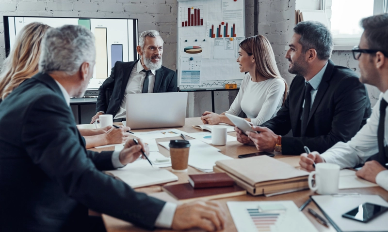A group of business people in a meeting