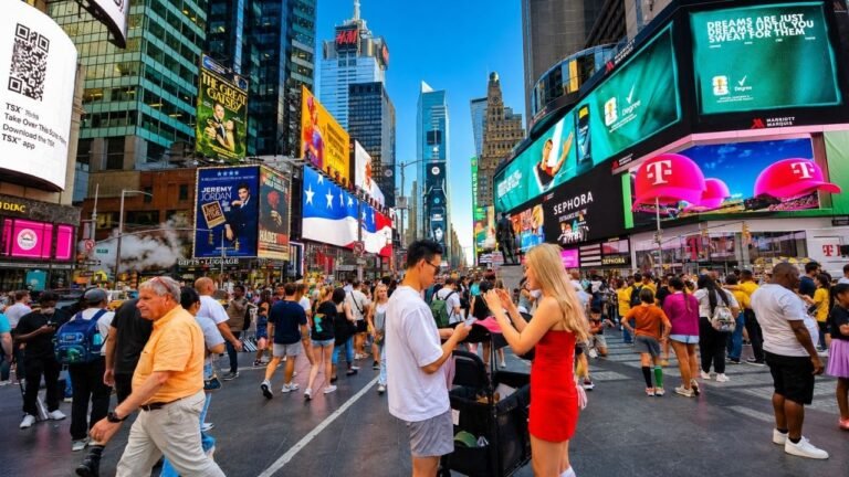 NYC Summer ☀️ Last Week of FIFA ⚽️ | Times Square Afternoon Walk into a Beautiful Sunset 🌇 4K