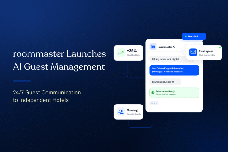roommaster Launches AI Guest Management to Bring 24/7 Guest Communication to Independent Hotels