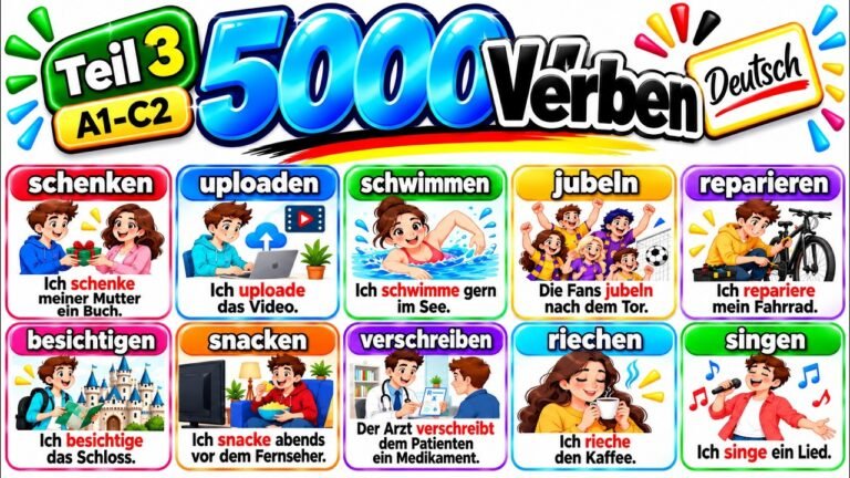 5000 deutsche Verben ③ mit AlltagsBeispielen! 🤯 CHALLENGE! Welche kennst du schon? | TEIL 3