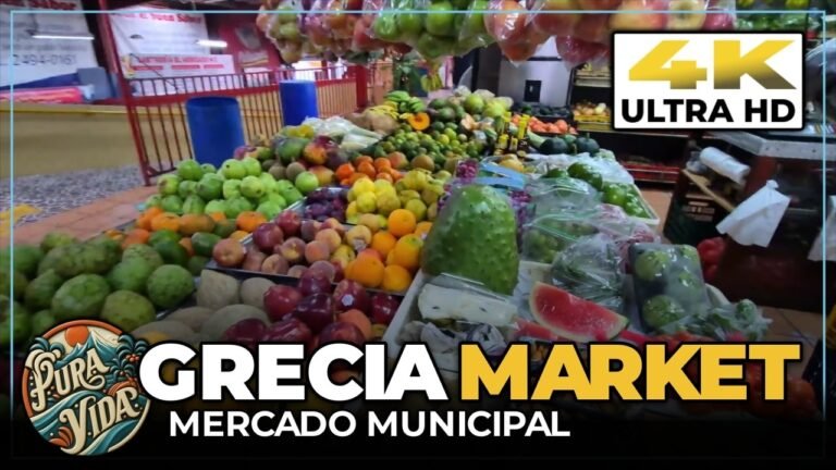 Tour GRECIA, Costa Rica 🥭 The Municipal Market, Tropical Fruit Stalls & The Bus Station